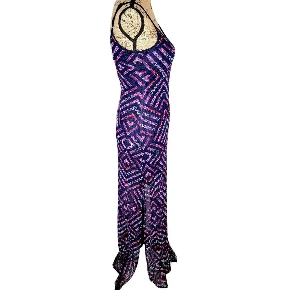 FIRE LOS ANGELES Women's Mesh Lightweight Spaghetti Strap Maxi Dress Size Small - Picture 2 of 16